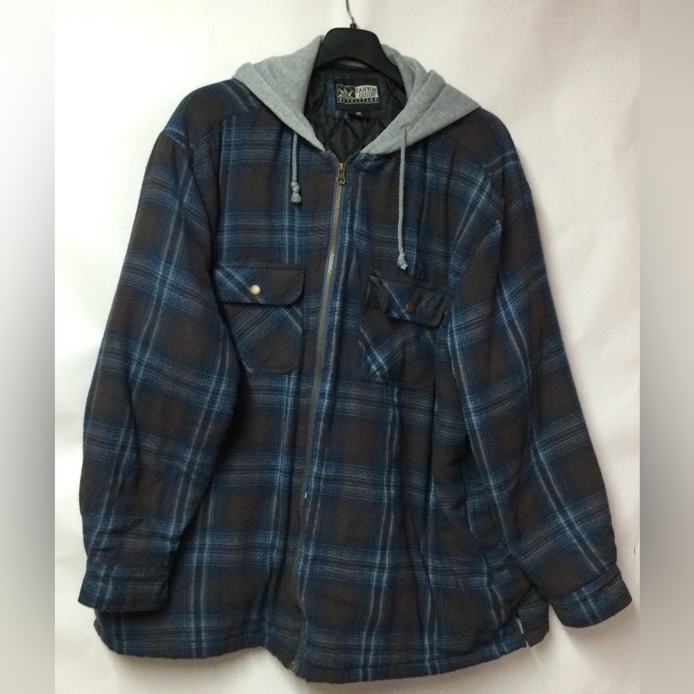 Blue Plaid Hooded Jacket
